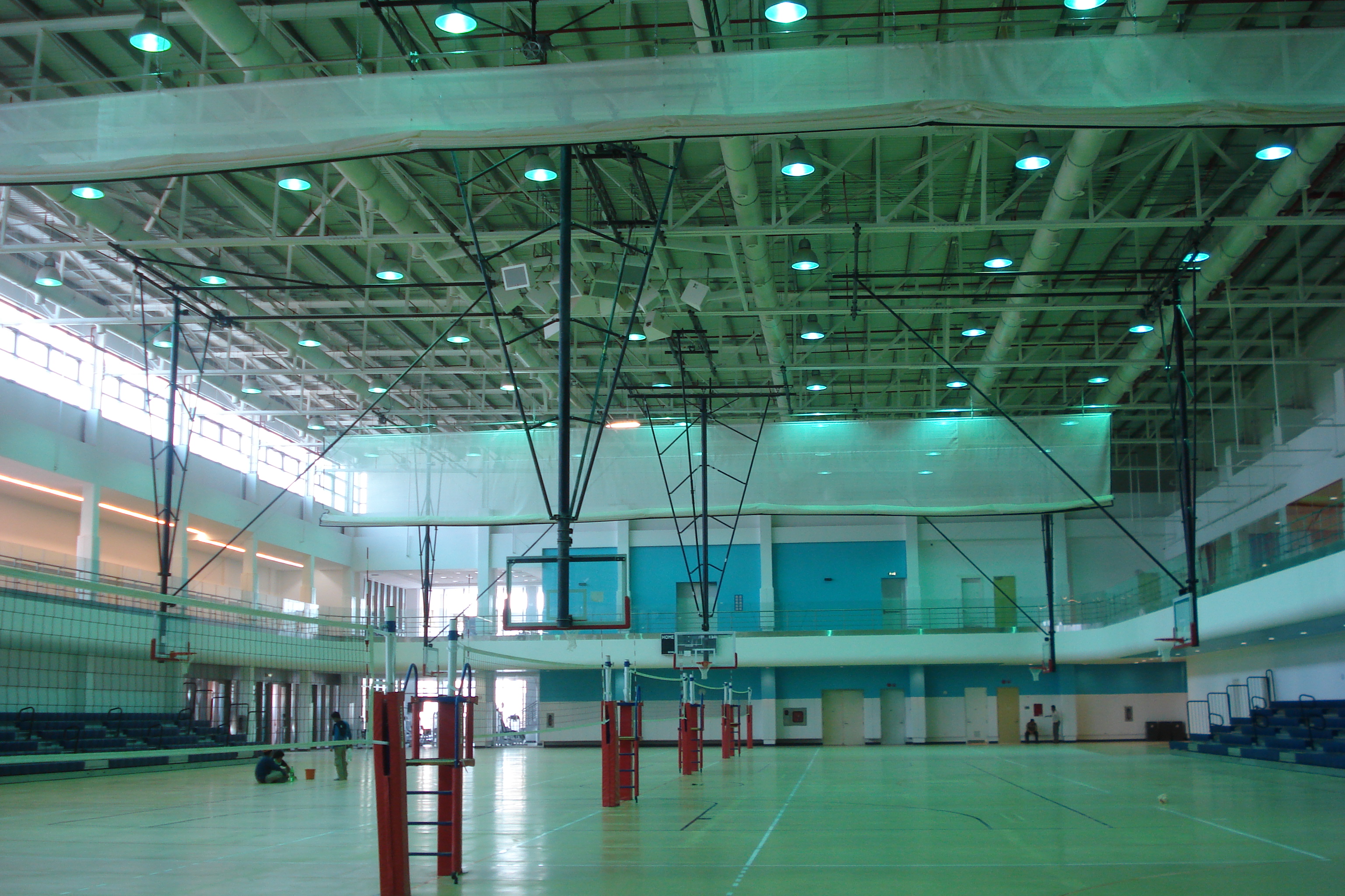 PNU B611 student social hub interior with floating mezzanine